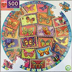 Round Vintage Butterflies Puzzle