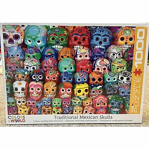 Colors of the World Puzzles - Traditional Mexican Skulls