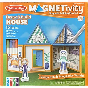Magnetivity Magnetic Building Play Set - Draw & Build House